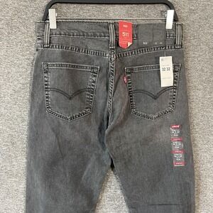 Levis 511 Jeans Mens 32x32 Gray Slim Stretch Medium Wash Denim Pants Casual